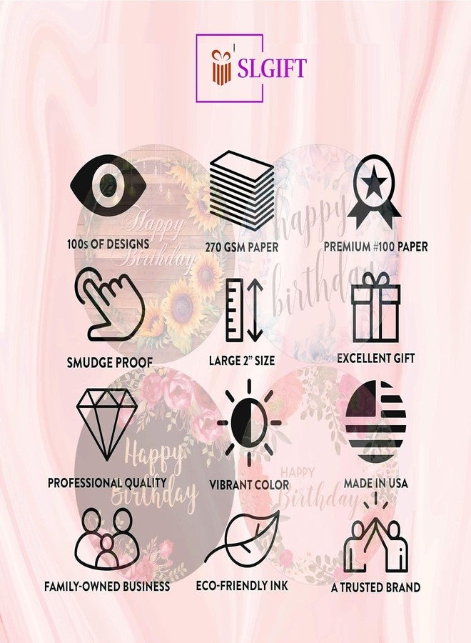 SLGIFT Vinyl Happy Birthday Theme Sticker, Self-Adhesive Vinyl Stickers, 40 Pieces, 2 x 2 Inches Round Sticker, 4 Unique Designs, R161 - Image 5
